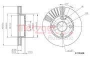 6110348 Brzdový kotouč METZGER