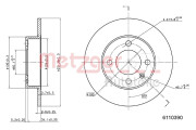 6110390 Brzdový kotouč METZGER