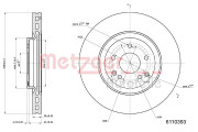 6110393 Brzdový kotouč METZGER