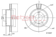 6110407 Brzdový kotouč METZGER