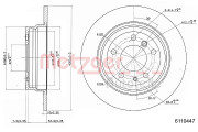 6110447 Brzdový kotouč METZGER