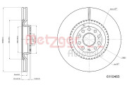 6110465 Brzdový kotouč METZGER