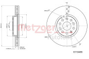 6110486 Brzdový kotouč METZGER