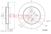 6110495 Brzdový kotouč METZGER