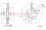 6110513 Brzdový kotouč GREENPARTS METZGER