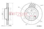 6110514 METZGER brzdový kotúč 6110514 METZGER