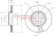 6110521 Brzdový kotouč GREENPARTS METZGER