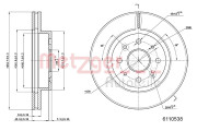 6110538 METZGER brzdový kotúč 6110538 METZGER