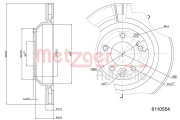 6110554 Brzdový kotouč GREENPARTS METZGER