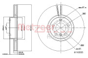 6110555 Brzdový kotouč METZGER