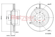 6110556 Brzdový kotouč GREENPARTS METZGER