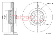 6110557 METZGER brzdový kotúč 6110557 METZGER