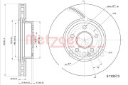 6110573 Brzdový kotouč GREENPARTS METZGER