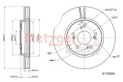 6110584 Brzdový kotouč METZGER