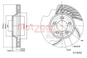 6110592 Brzdový kotouč GREENPARTS METZGER