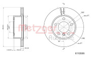 6110595 Brzdový kotouč METZGER