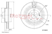 6110620 Brzdový kotouč METZGER