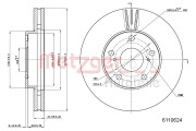 6110624 Brzdový kotouč METZGER