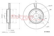 6110634 METZGER brzdový kotúč 6110634 METZGER