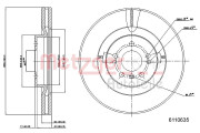 6110635 Brzdový kotouč METZGER