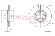 6110642 Brzdový kotouč METZGER