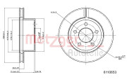 6110653 Brzdový kotouč METZGER