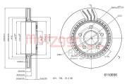 6110656 Brzdový kotouč METZGER