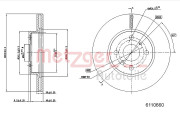6110660 Brzdový kotouč METZGER