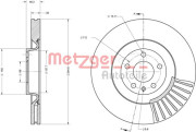 6110669 Brzdový kotouč METZGER