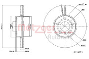 6110671 METZGER brzdový kotúč 6110671 METZGER