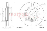 6110678 Brzdový kotouč METZGER