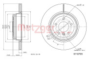 6110705 Brzdový kotouč METZGER
