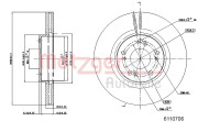 6110706 Brzdový kotouč METZGER