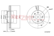 6110707 METZGER brzdový kotúč 6110707 METZGER