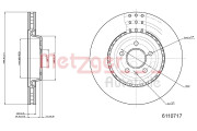 6110717 Brzdový kotouč GREENPARTS METZGER