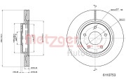 6110753 METZGER brzdový kotúč 6110753 METZGER