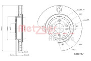 6110757 METZGER brzdový kotúč 6110757 METZGER