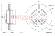 6110762 Brzdový kotouč GREENPARTS METZGER