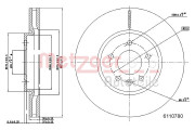 6110780 METZGER brzdový kotúč 6110780 METZGER