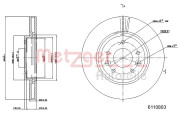 6110803 Brzdový kotouč GREENPARTS METZGER