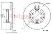 6110806 METZGER brzdový kotúč 6110806 METZGER