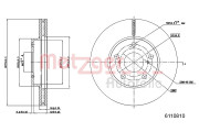 6110810 Brzdový kotouč GREENPARTS METZGER