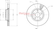 6110814 METZGER brzdový kotúč 6110814 METZGER