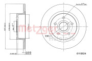 6110824 Brzdový kotouč GREENPARTS METZGER