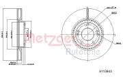 6110843 Brzdový kotouč METZGER