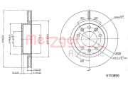 6110895 Brzdový kotouč METZGER