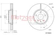 6110923 METZGER brzdový kotúč 6110923 METZGER