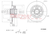 6110948 Brzdový kotouč METZGER