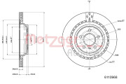 6110968 Brzdový kotouč METZGER