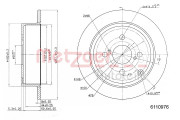 6110976 Brzdový kotouč METZGER